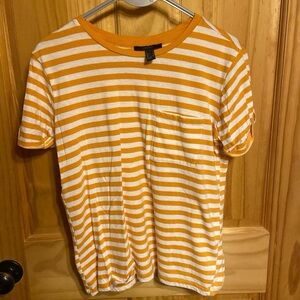 Women’s Yellow and White Striped T-Shirt